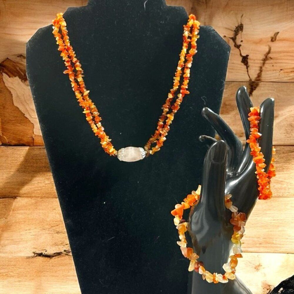 WOMEN'S CARNELIAN CHIP JEWELRY - NWOT -
